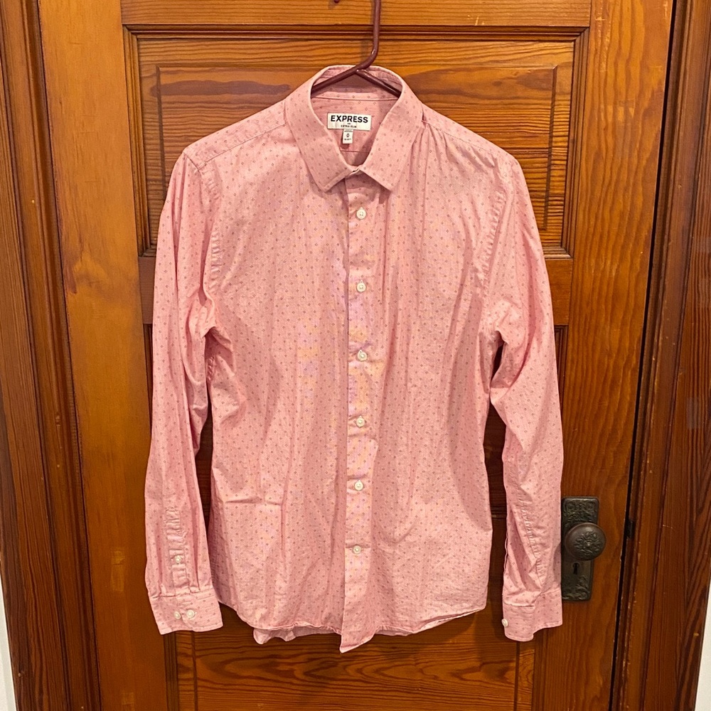 Express Men's Light Pink Casual Button-Down Shirt